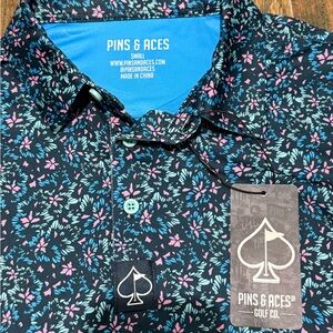 Pins & Aces - Men’s Golf Polo - Small - NWT